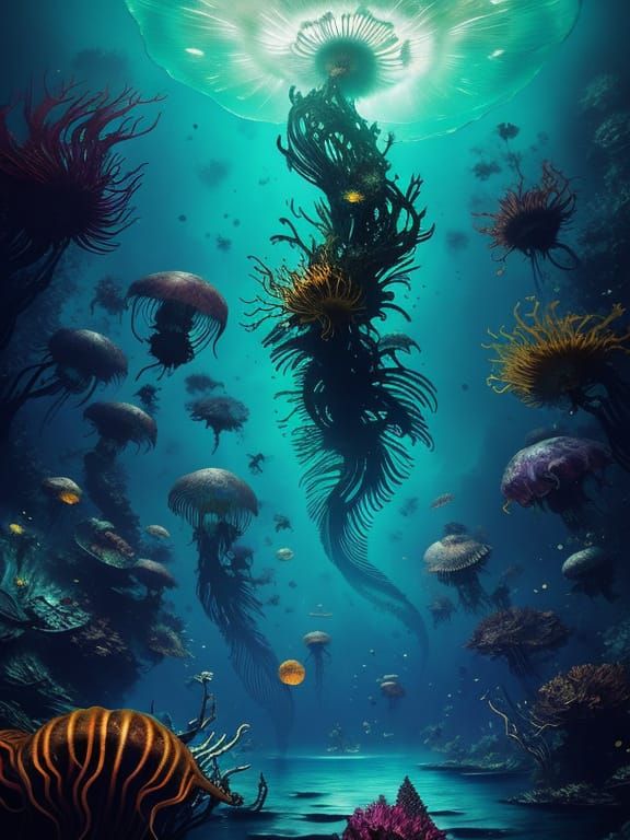 Dreamlike Mermaids Swim Through Melting Coral Reefs in a Cyb...