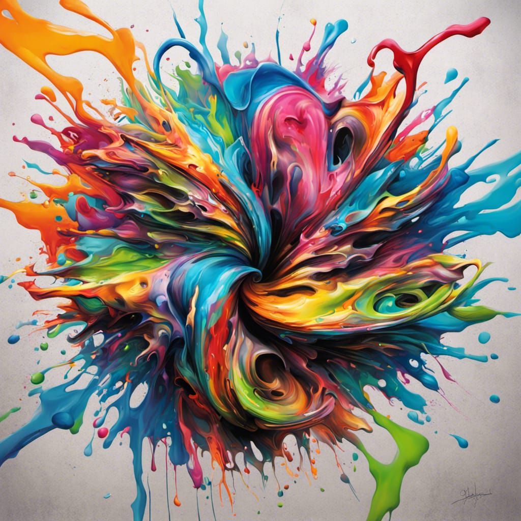 Colorful Swirl in Graffiti Splash Art Style