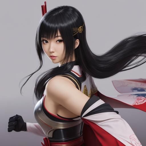 Dynamic Japanese Superheroine Art