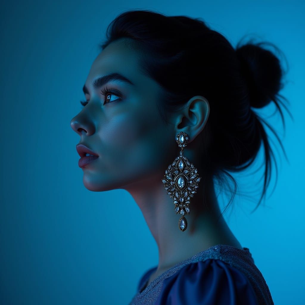 Earring Ad Campaign: Moody Cinematic Portrait