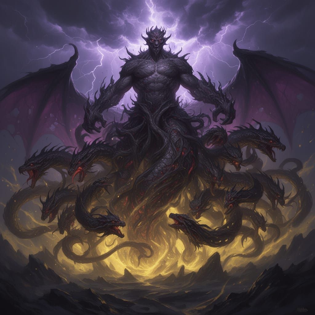 Typhon, Father of Monsters, in Dark Fantasy Art