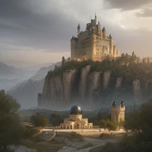 Arabian Castle in French Style with Romantic Light