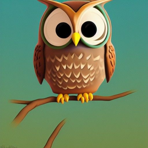Pixar-Style Owl: Whimsical Animated Bird