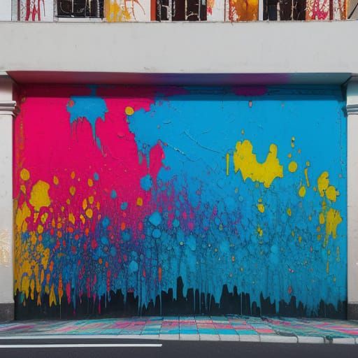 Ligurian Riviera in Vibrant Street Art Style