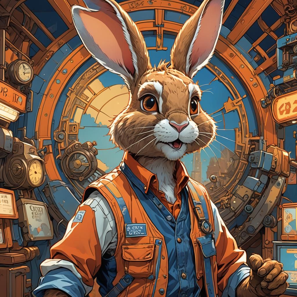 Cartoon Rabbit Protesting to Save Animation