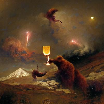 Dramatic Fire Cocktails in Night Sky