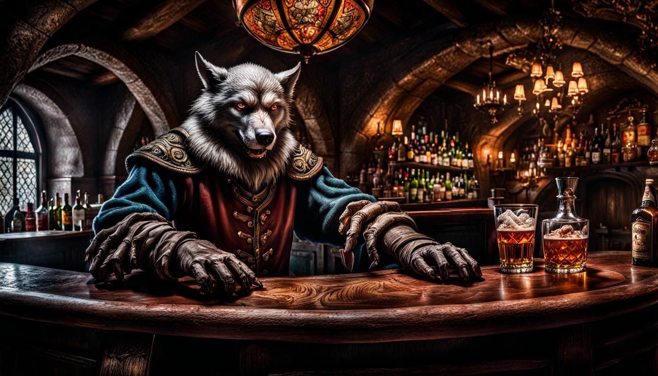 Stoneman Bartender Serves Werewolves in Medieval Bar