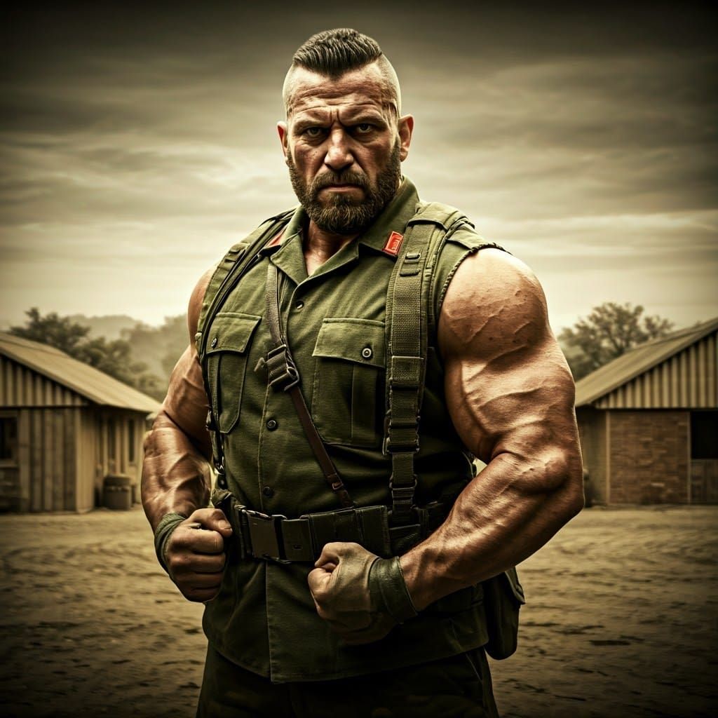 Angry Boer War Commander in Epic Rural Landscape