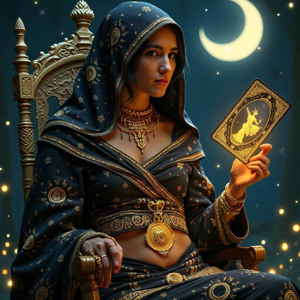 Tarot Oracle Under Moonlight: African Goddess Empress