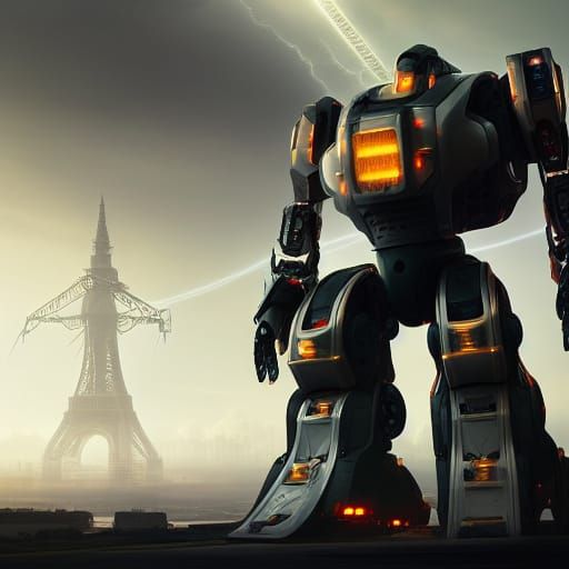 Massive Electro Mech with Arcing Lightning