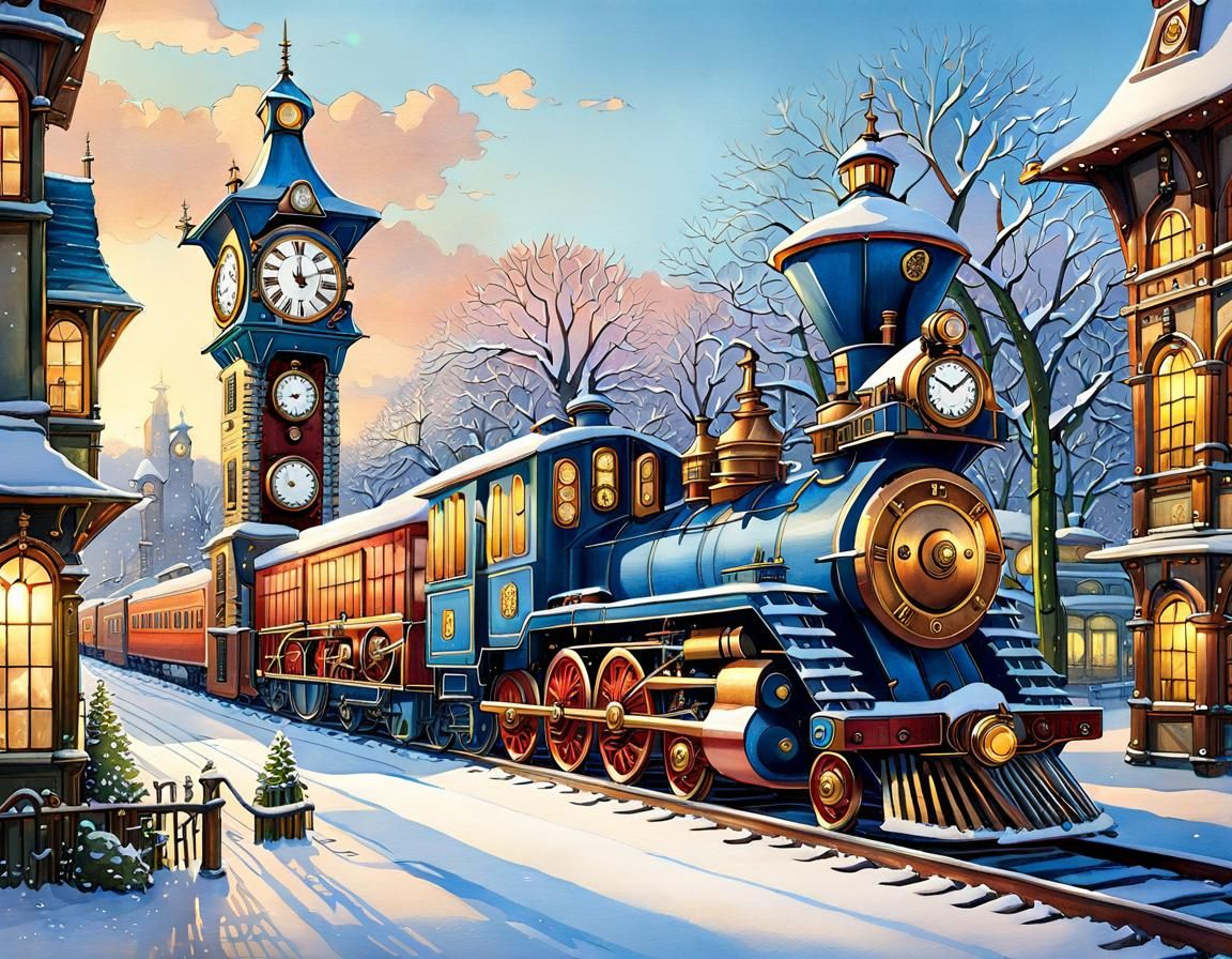 Steampunk Locomotive at Clock Tower Station