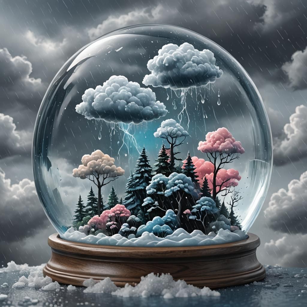 Rainstorm in a Snowglobe: Digital Art