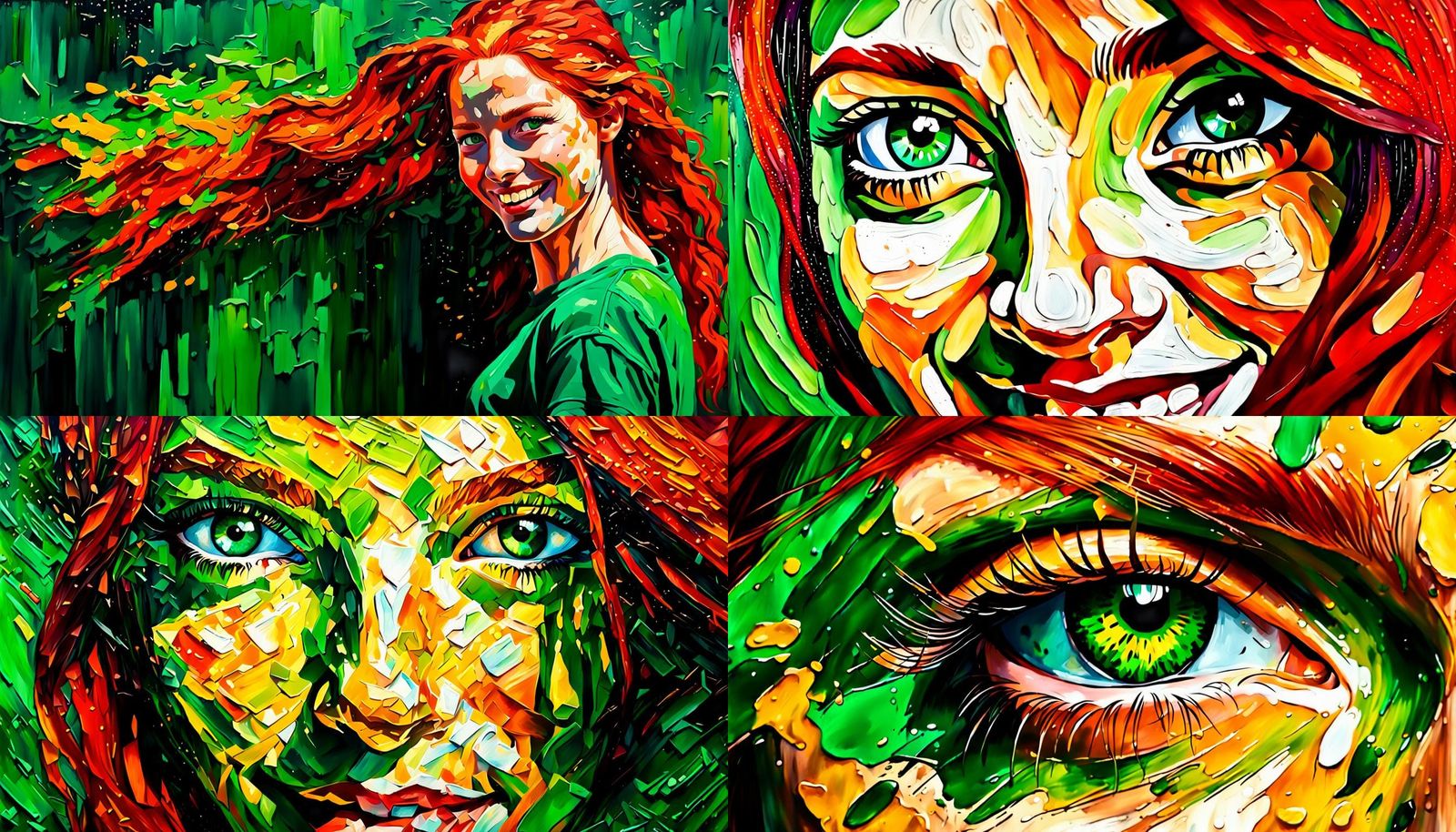 Emerald-Eyed Woman: A Hyperrealistic Impasto Portrait