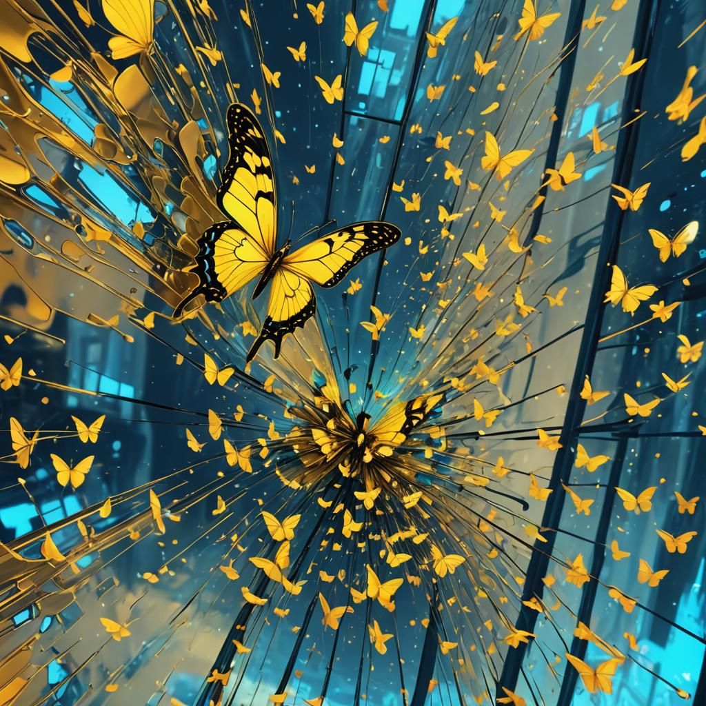 Butterfly Cursor on Windows Startup Screen as Digital Art