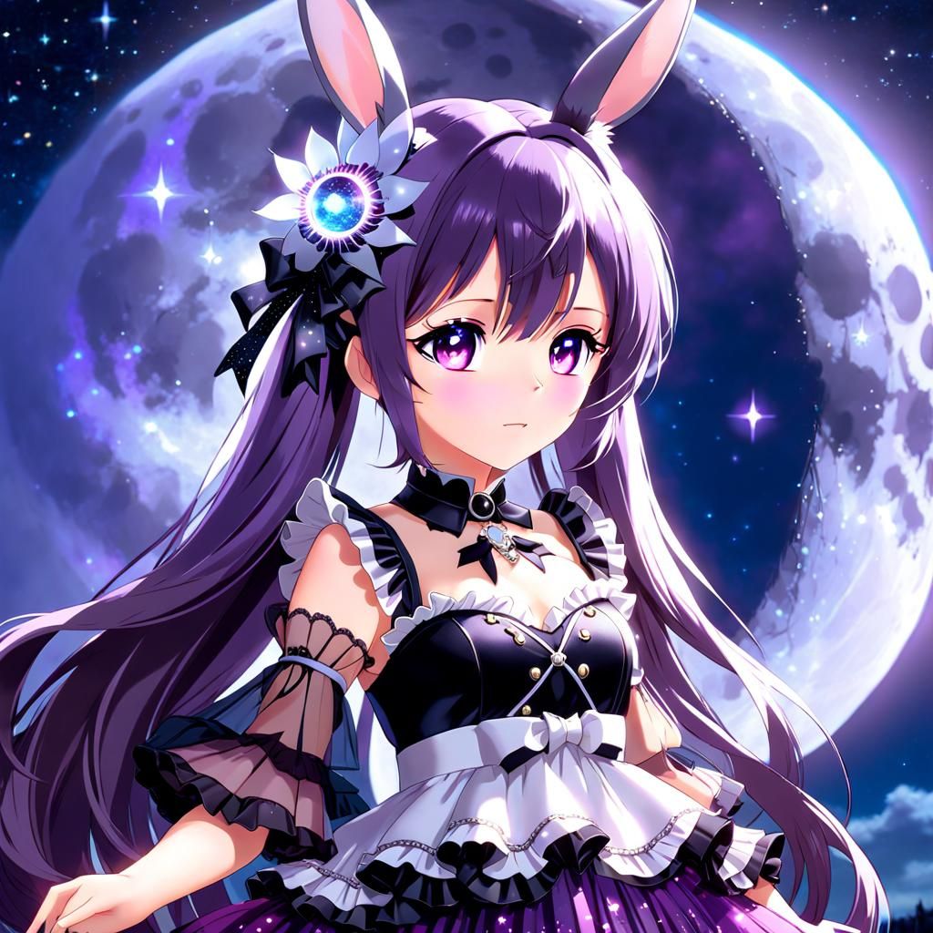 Moon Rabbit in Galactic Gothic Dress