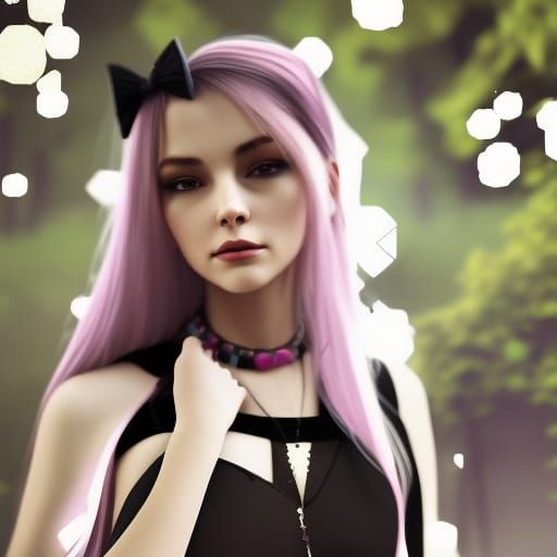 Beautiful Elf Girl Portrait with Red Eyes in 8K