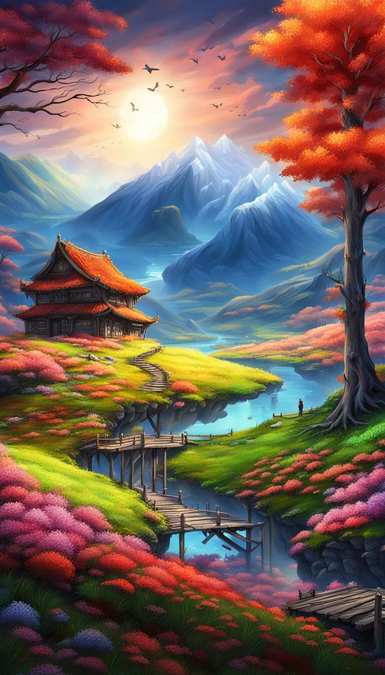 Fantastic Landscape Generated by AI