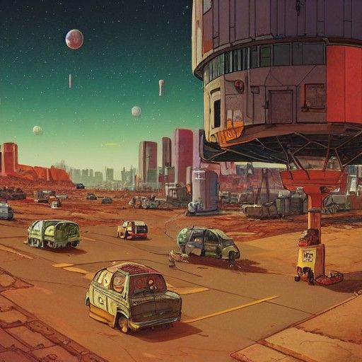 Shantytown on the edge of space, Simon Stålenhag