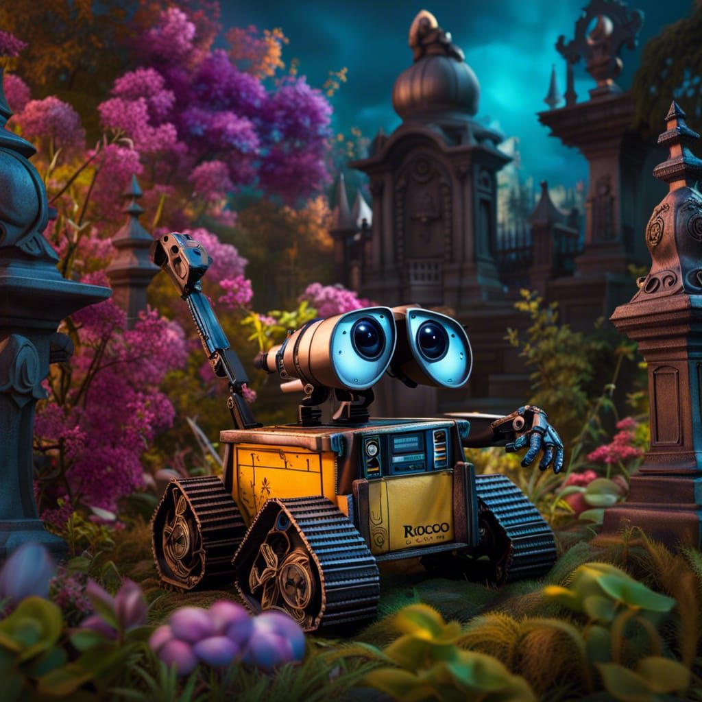 WALL-E in Rococo Gothic Graveyard