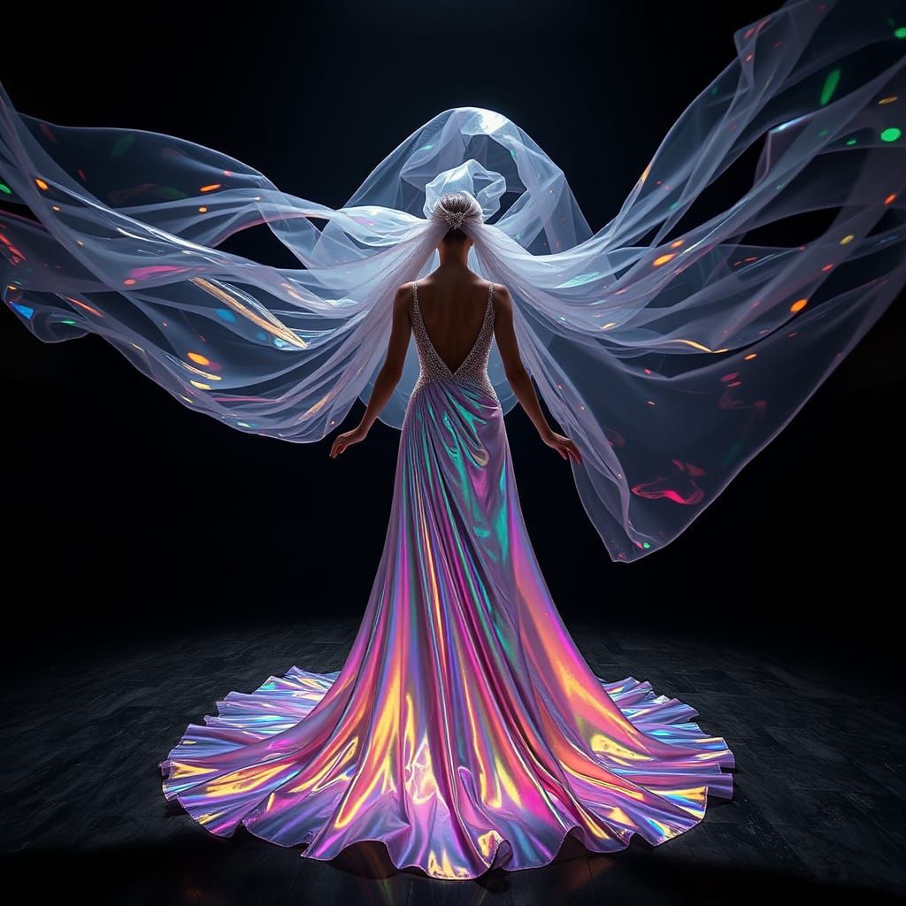 Iridescent Goddess in Ethereal Glow