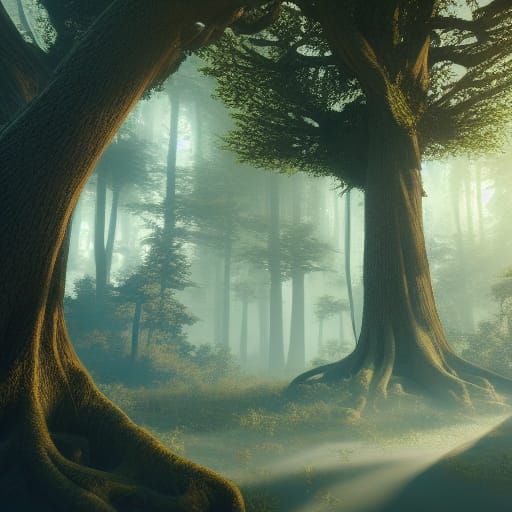 Fantastical Trees in Detailed Matte Painting