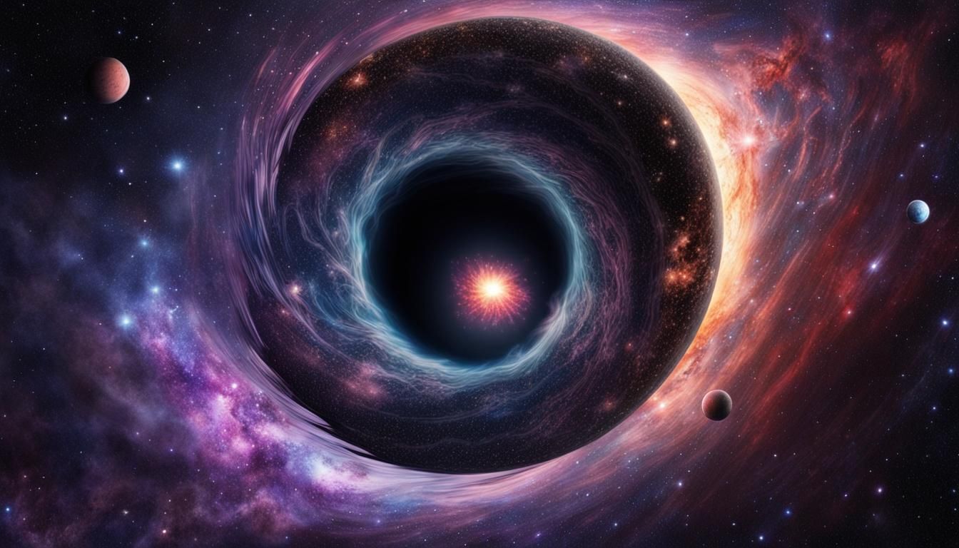 Galaxy God with Spiked Hair and Black Hole