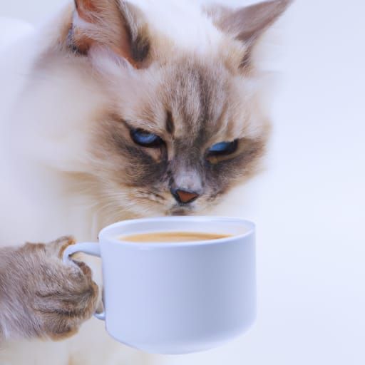 Cat Sipping Coffee: A Whimsical AI Creation