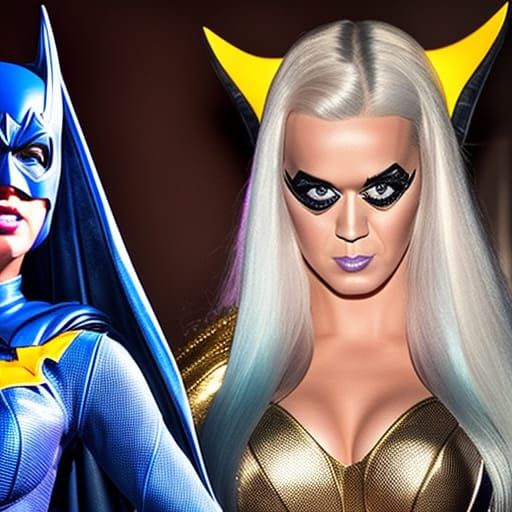 Katy Perry as Batgirl with Angel: Hyperrealistic Render