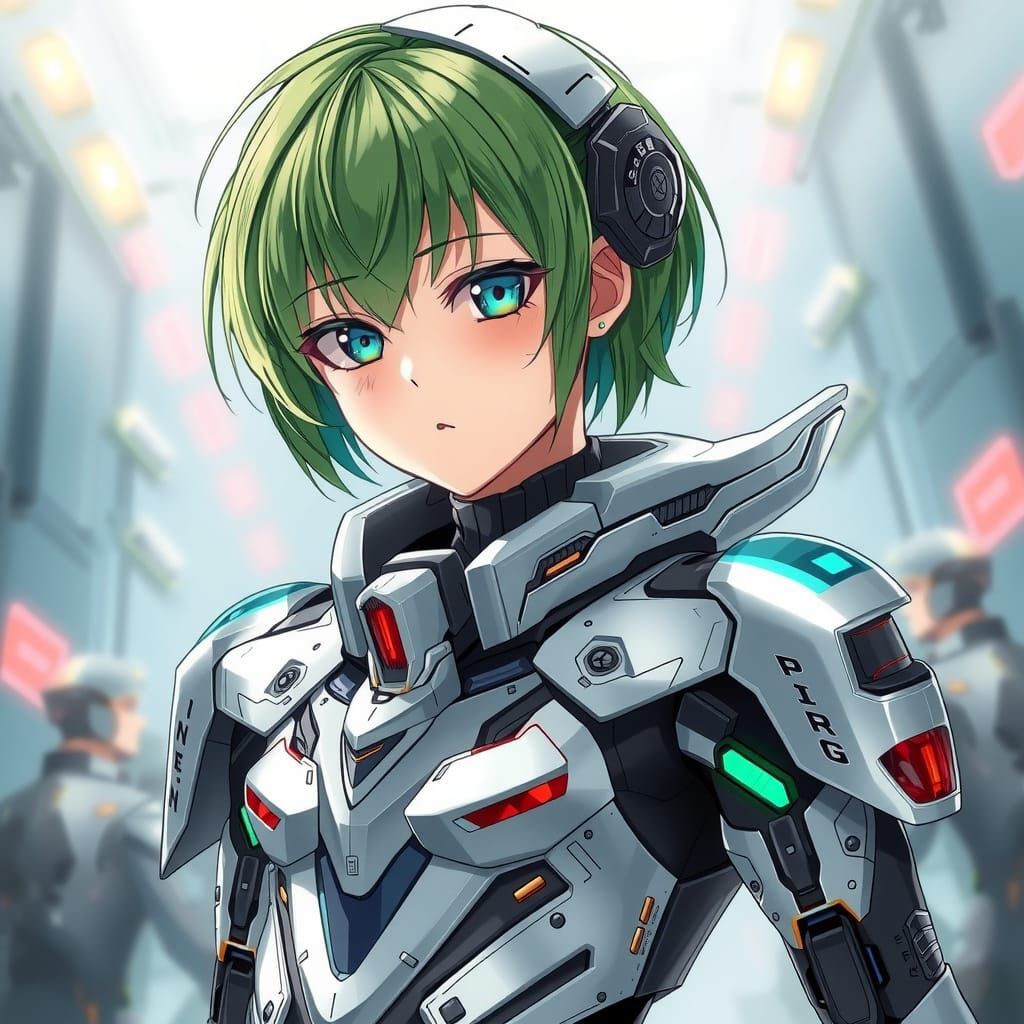 Anime Girl in Futuristic Combat Suit