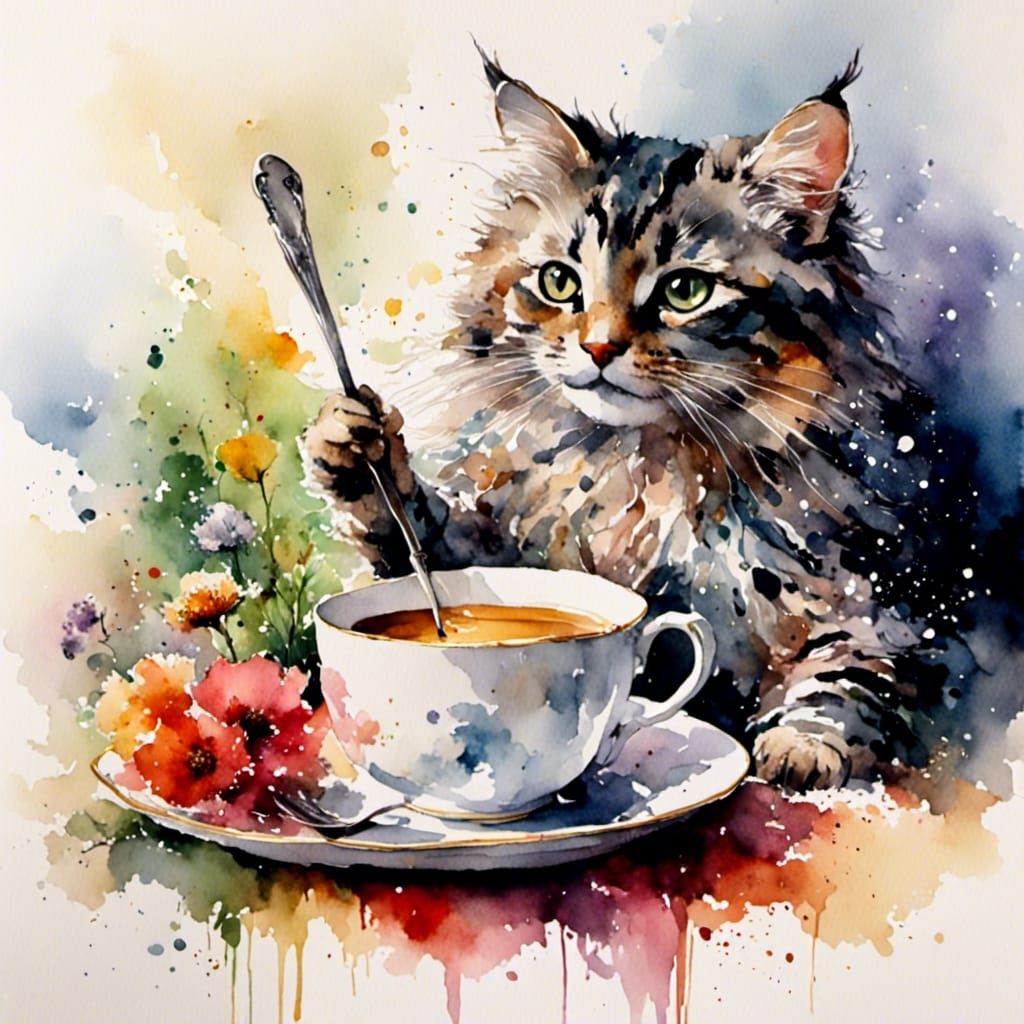 Watercolor Cup of Tea