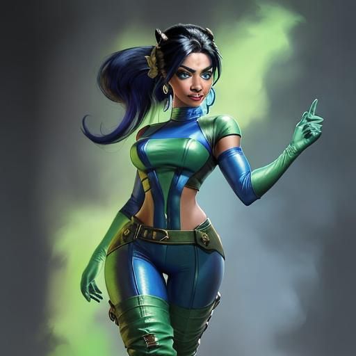 Kim Possible as Magic Genie in 3D Art