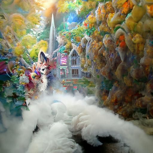 Ethereal Fursuit in a Thomas Kinkade Fantasy