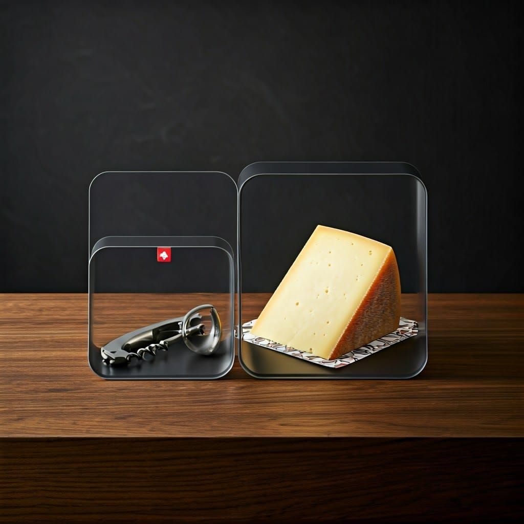 Premium Cheese Packaging with Corkscrew in Sleek Design