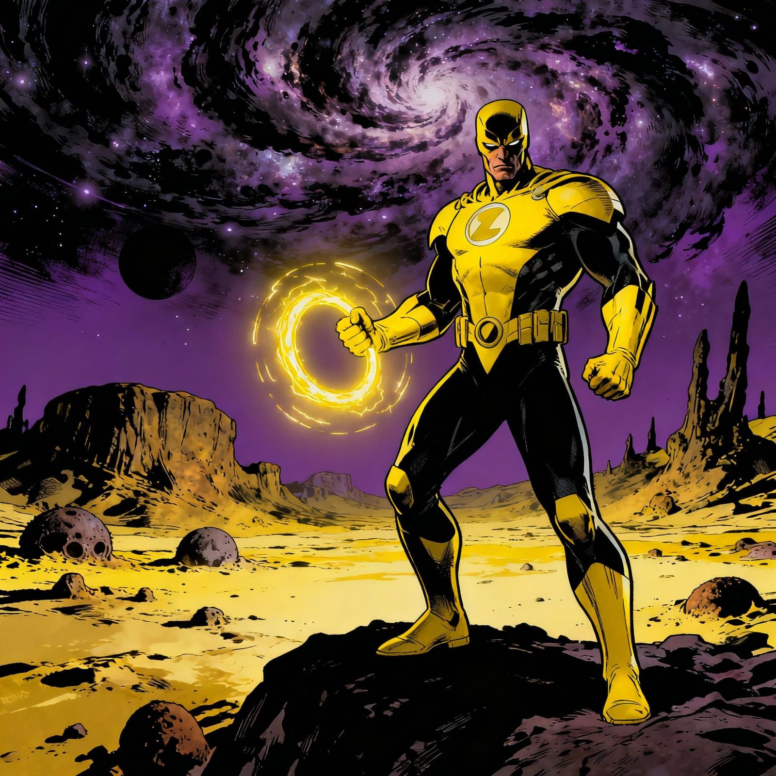 Sinestro Corps Villain in Gritty Comic Art Style