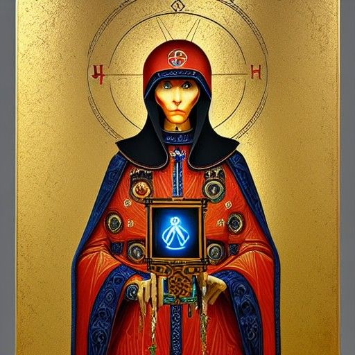 Warhammer 40K Tech-Priest as Orthodox Icon