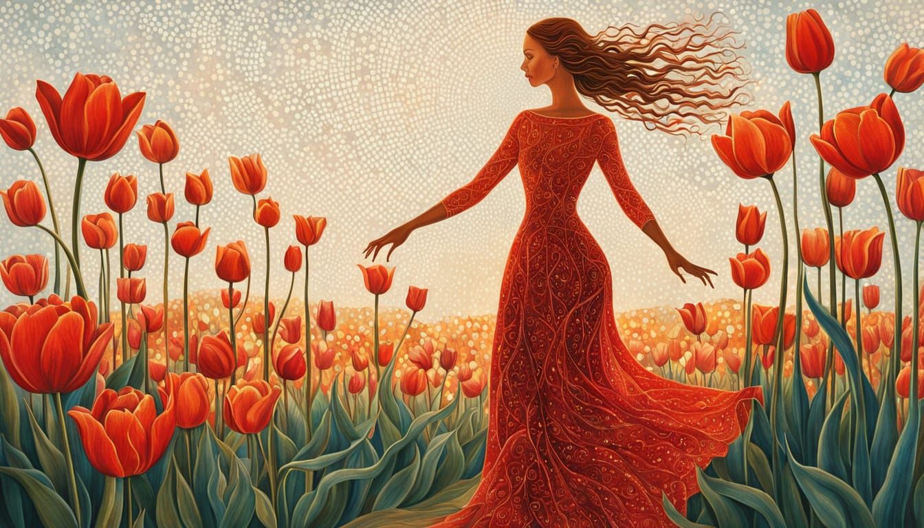 Ethereal Woman Radiates Inner Strength in Iridescent Aura