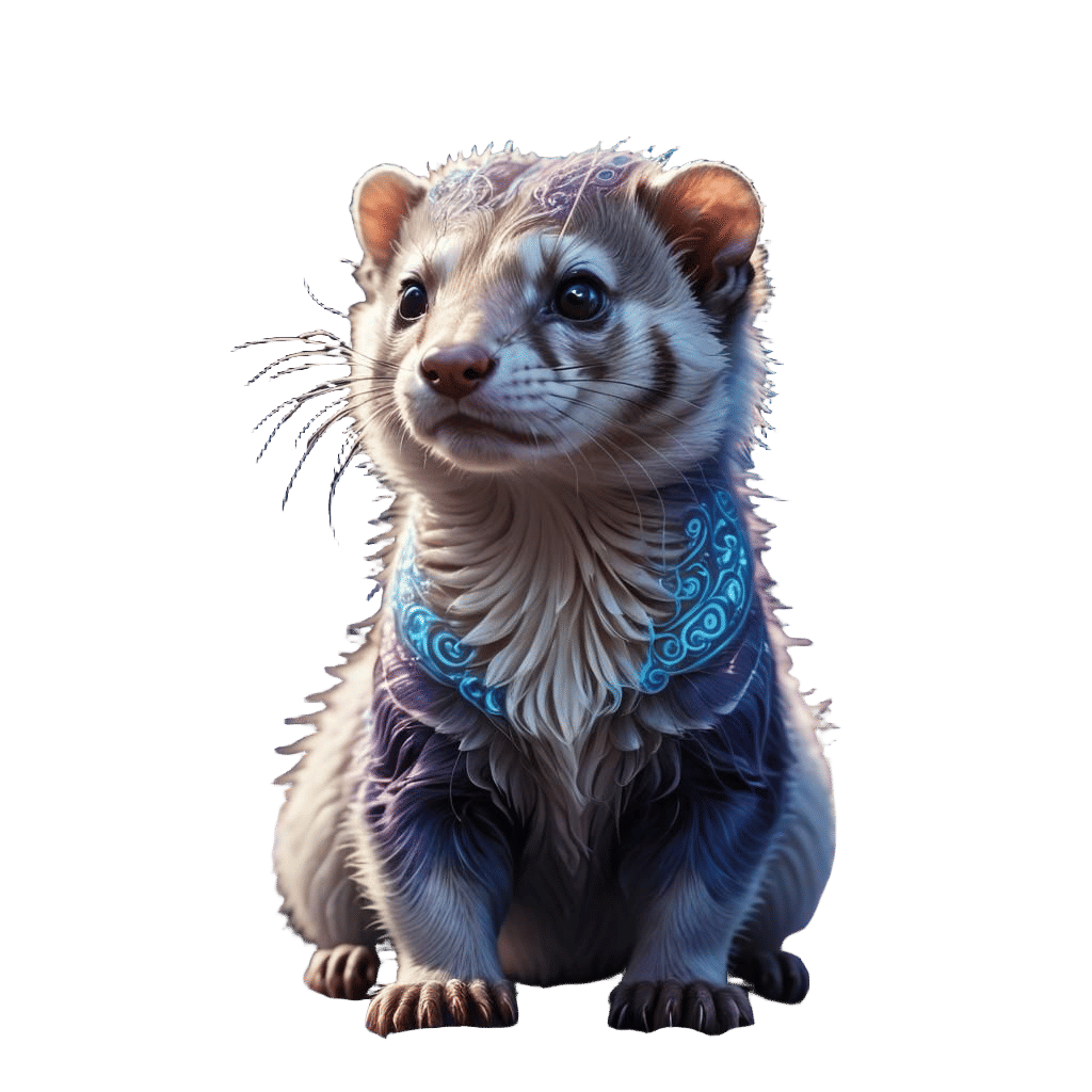 Colorful Ferret Hybrid in Detailed Matte Painting