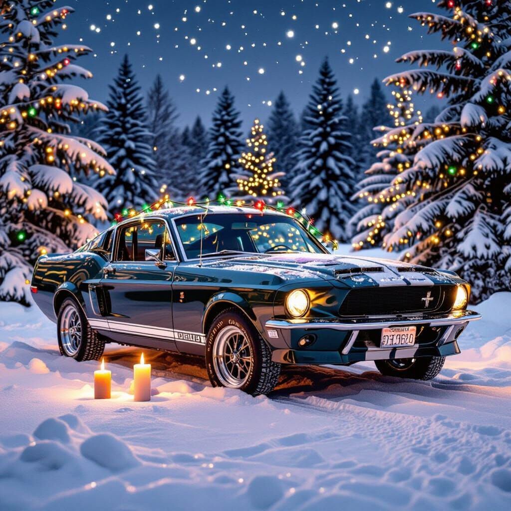 Festive 1967 Shelby GT500 Winter Wonderland