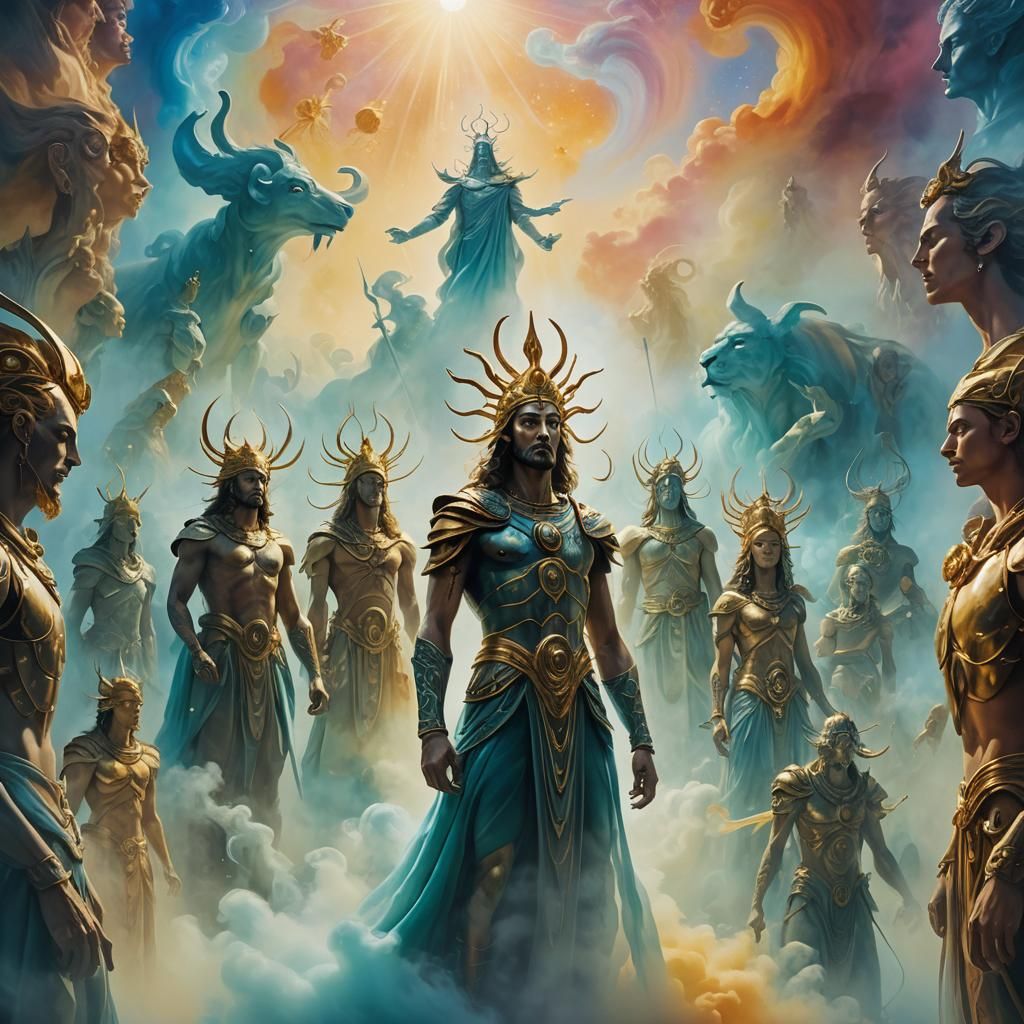 Mystical Warriors and Awakening Gods in Dreamlike Realm