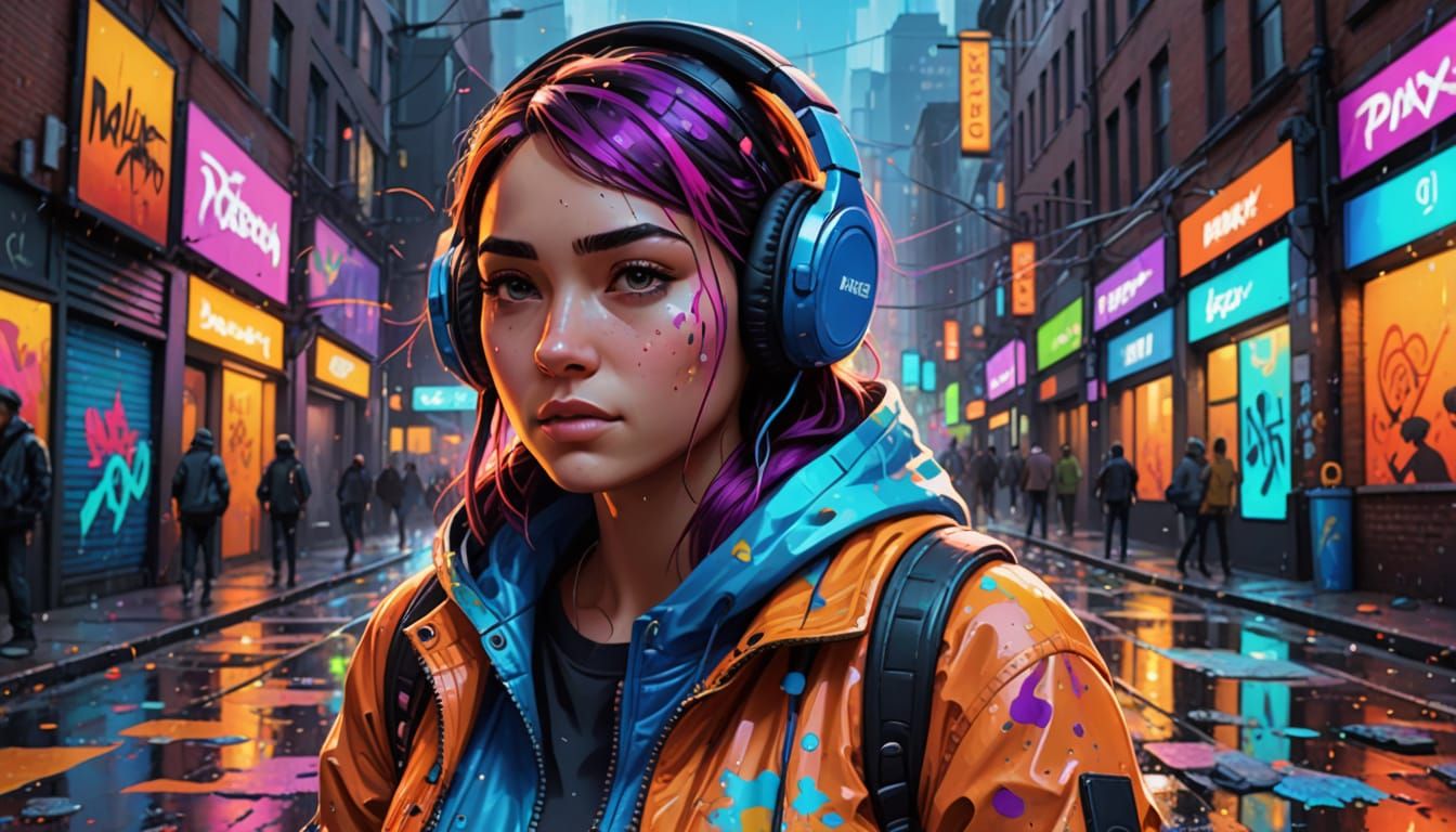 Vibrant Street Scene in Hyper-Realistic Pixar Style