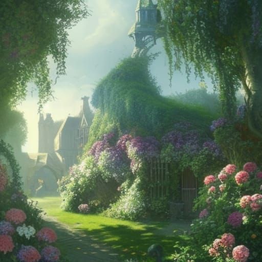 High Gothic Victorian Seaside Village in Dark Fantasy Style