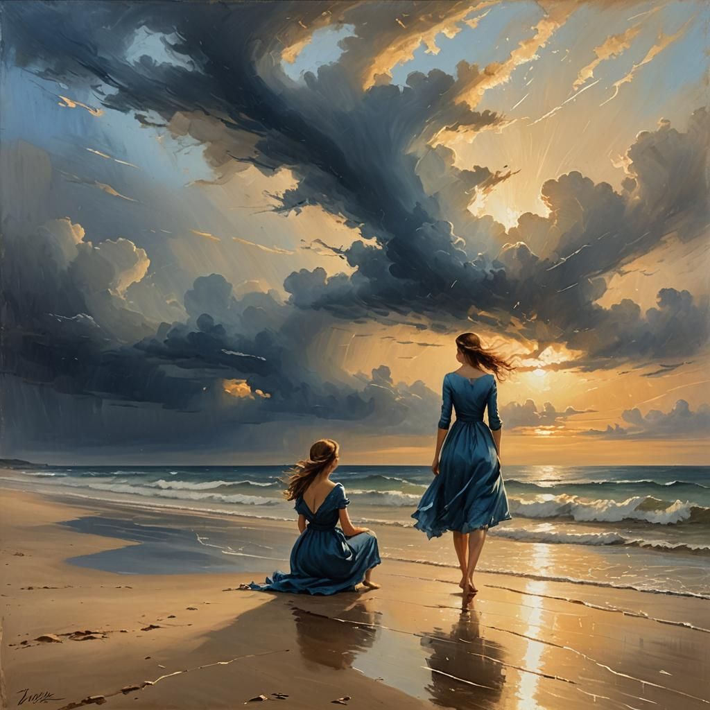 Romantic Coastal Scene in Turner Style