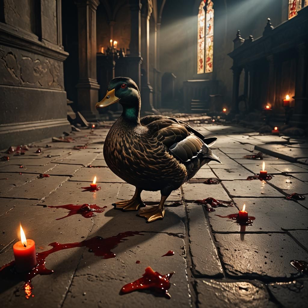 Ominous Killer Duck in Abandoned Church