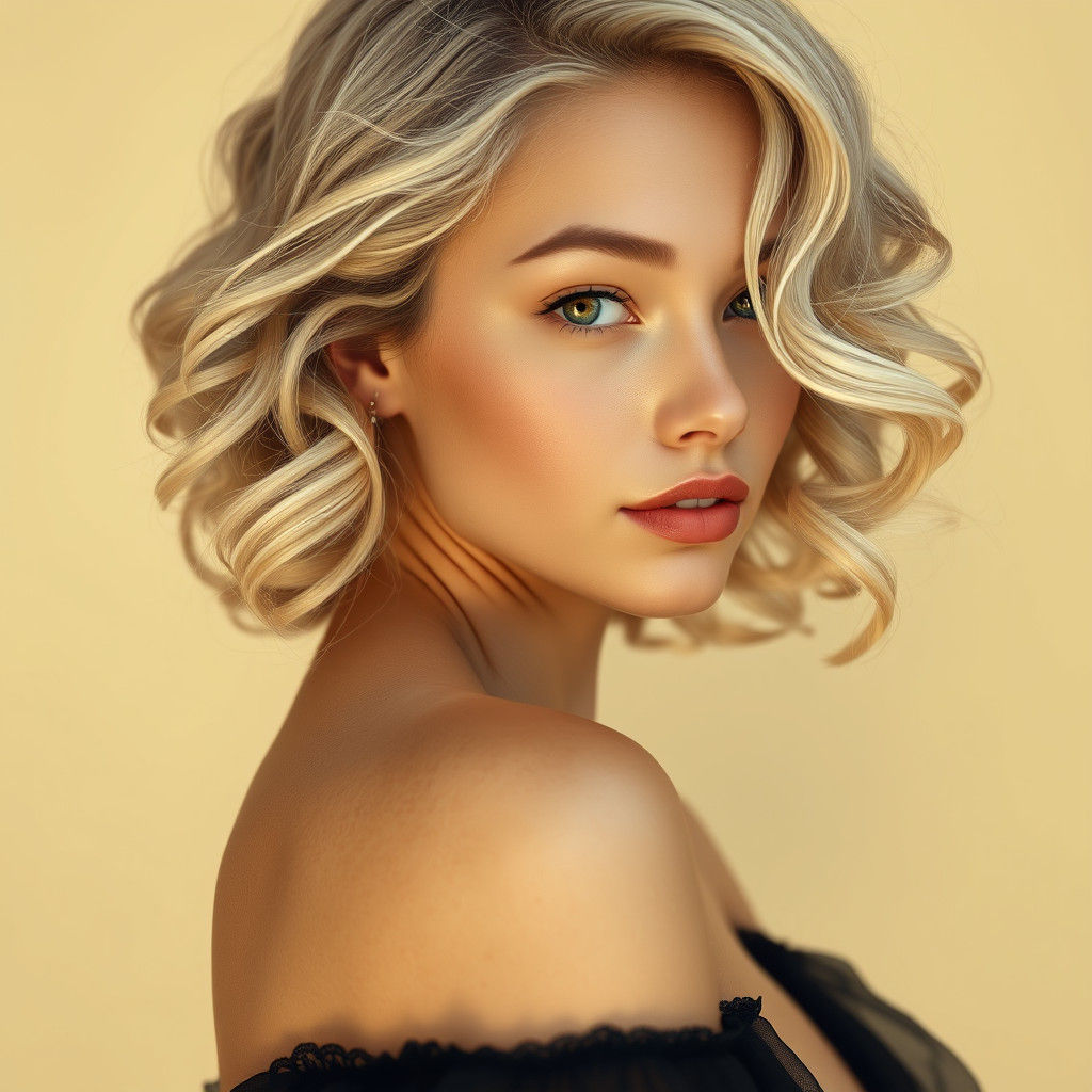 Ethereal Portrait of a Young Woman in Art Nouveau Style