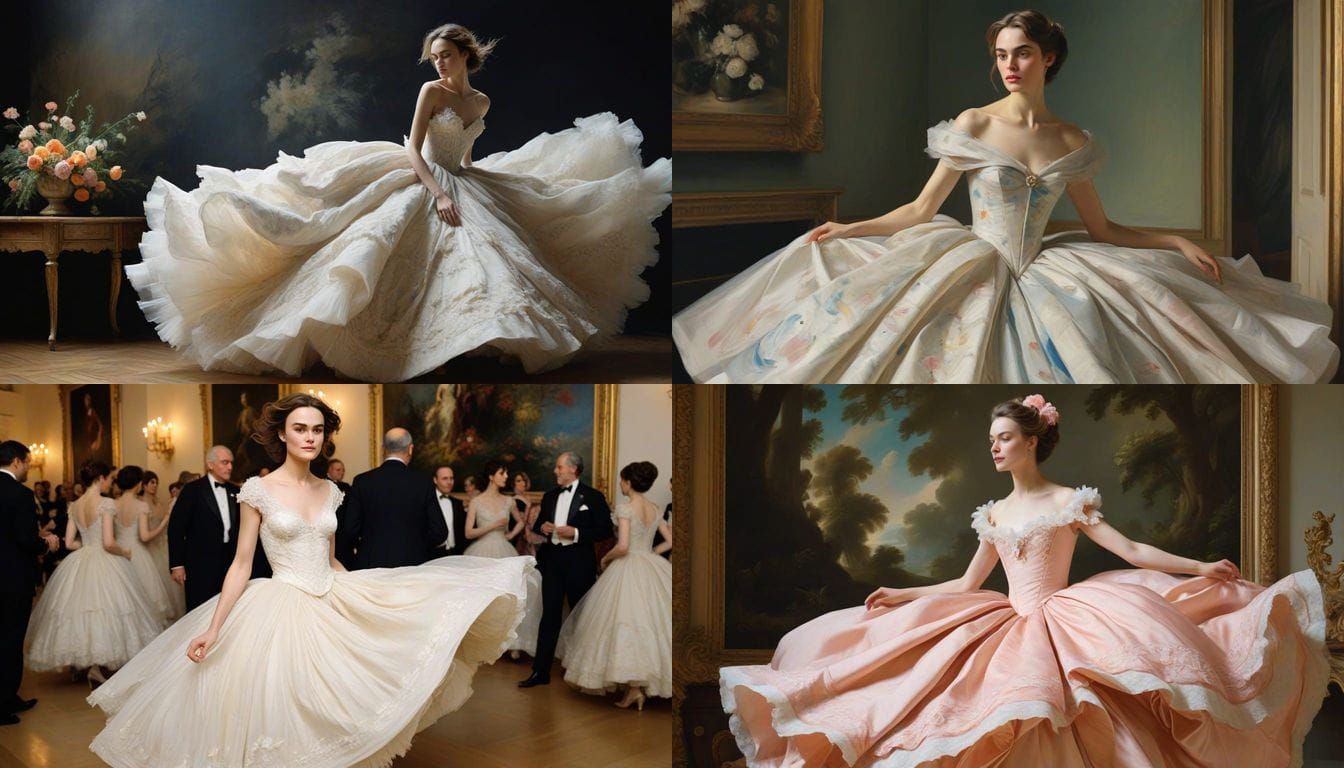 Glamorous Actress in Motion with Impasto Brushstrokes