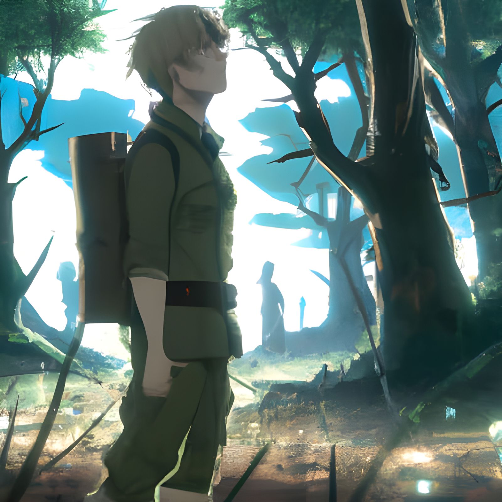 Anime Soldier in Ghibli Style, Makoto Shinkai
