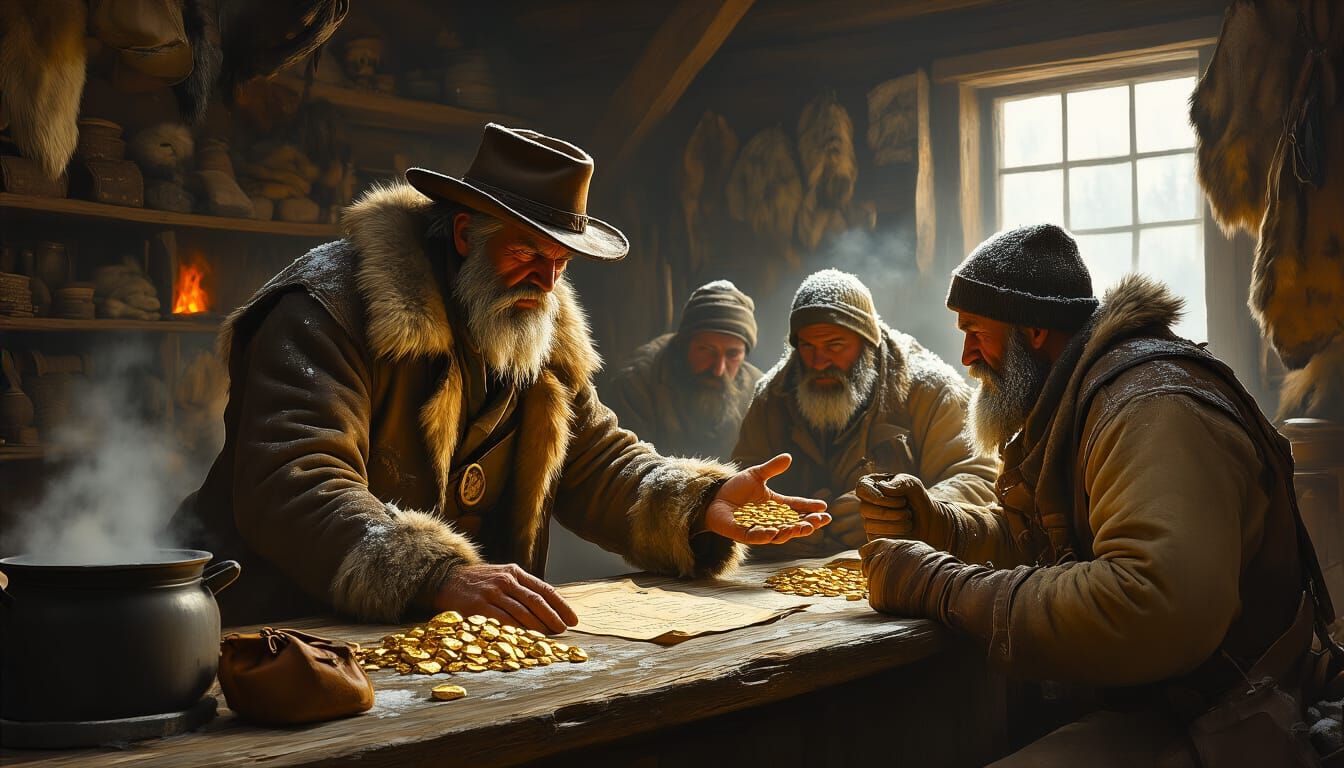 Gold Rush Trading Post Negotiation, Concept Art Style