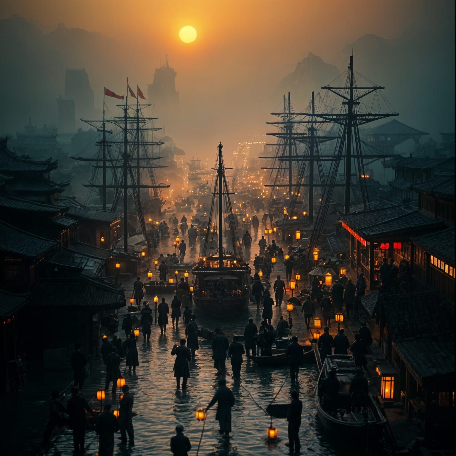 Epic Dawn at a 16th Century Chinese Mega Port