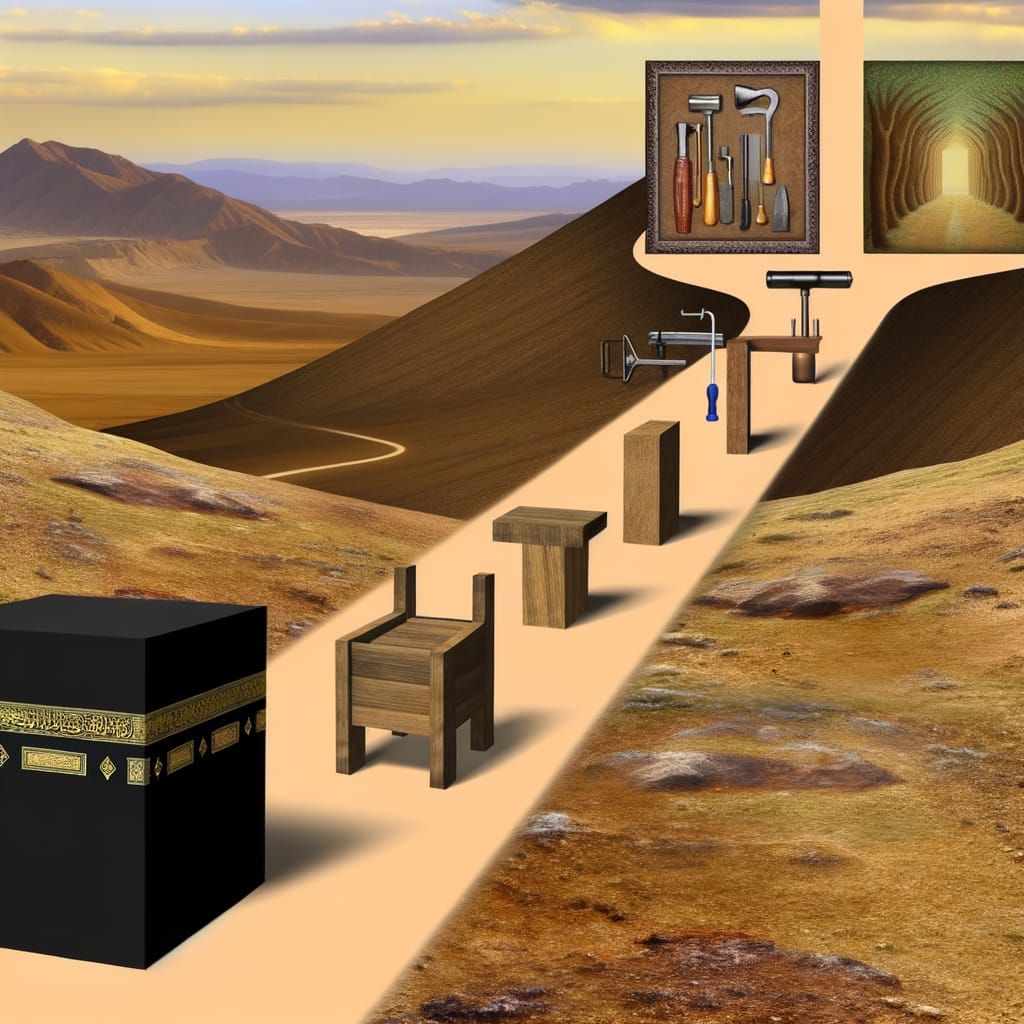 Ascending Mountain Path Through Biblical Landscape