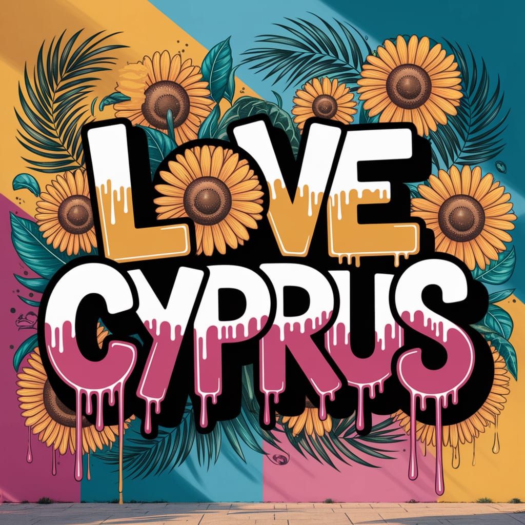 Graffiti Mural Celebrating Summer in North Cyprus